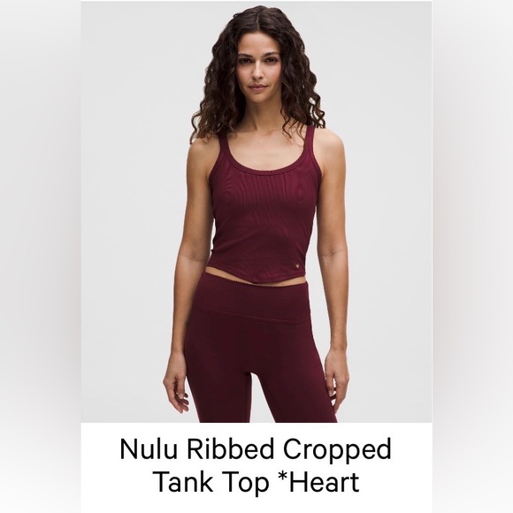lululemon athletica Tops - Lululemon Nulu Ribbed Cropped Tank Top Heart